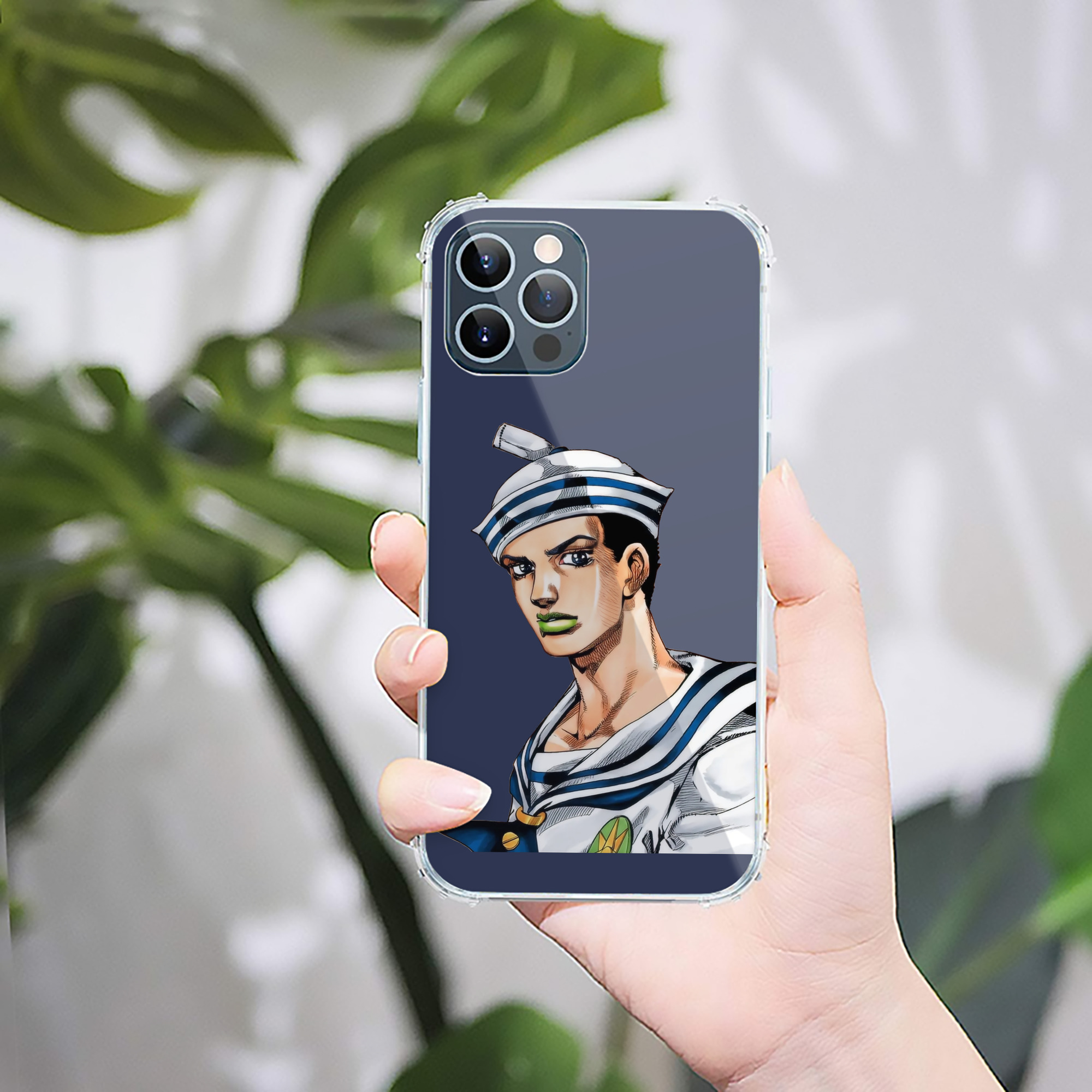 （画像用） ジョジョの奇妙な冒険 東方定助 JoJo's Bizarre Adventure Higashikata Josuke 【iPhone 12シリーズ対応】透明スマホケース（クリアソフトケース）